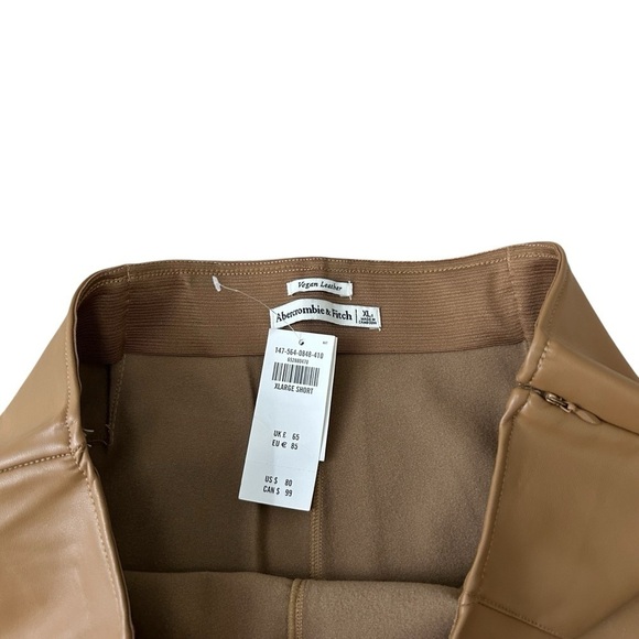 Abercrombie & Fitch Classic Vegan Leather High Rise Legging Brown Tan XL Short - Picture 7 of 12